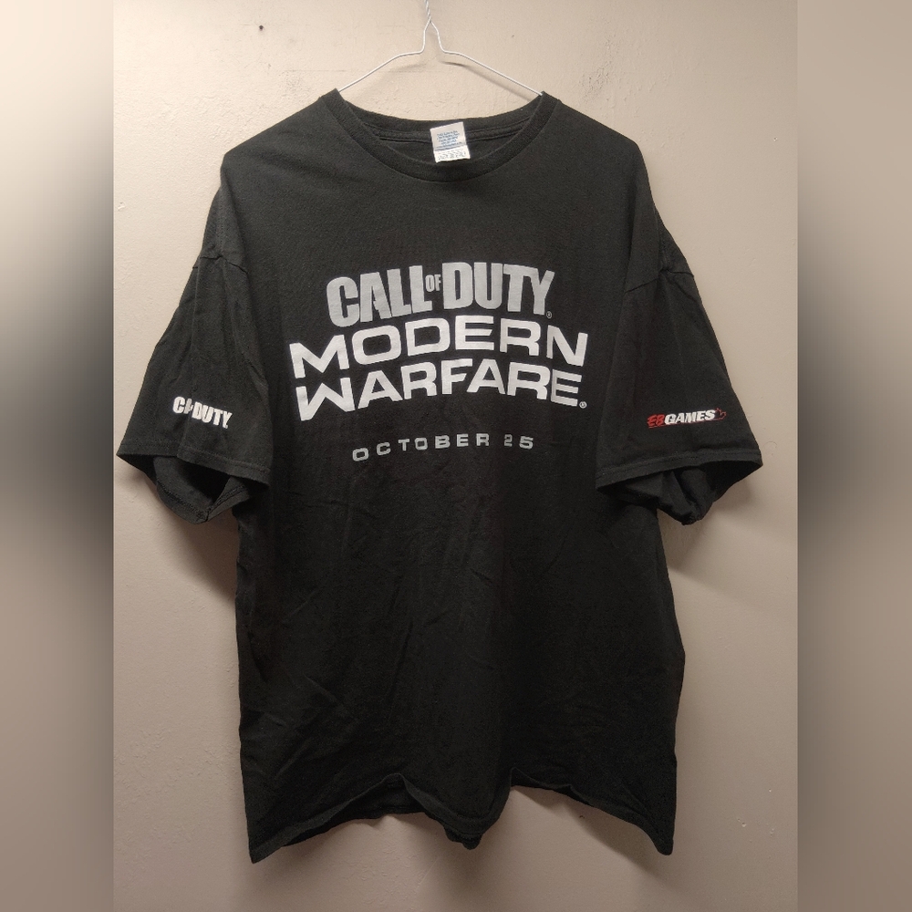 Call of Duty Modern Warfare T-Shirt Mens Size L Black EB Games 2019 Promo